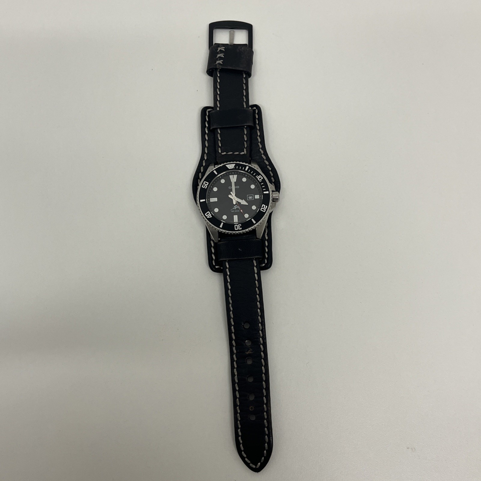 Casio MDV-106 Duro Black Dial 44 mm Marlin WR 200m Quartz Leather Band