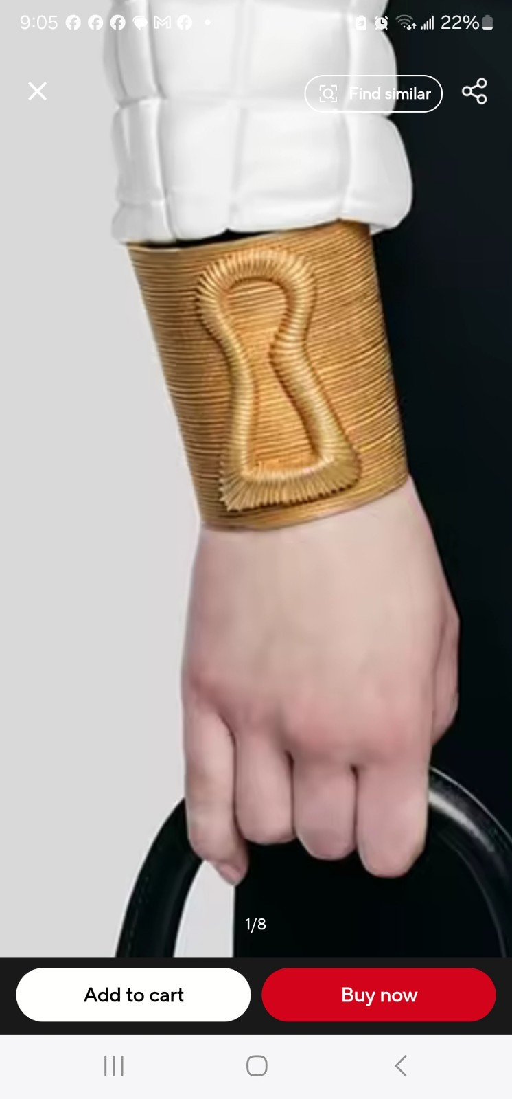 KeyHole Schiaparelli Inspired 3 In Gold Cuff Fits 6.5-8.5 Inch Wrist
