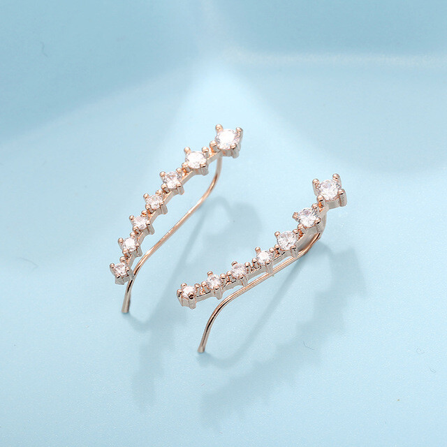 Butterfly Angel Wing Star Crawler Climber S925 Sterling Silver Ear Cuff Earrings