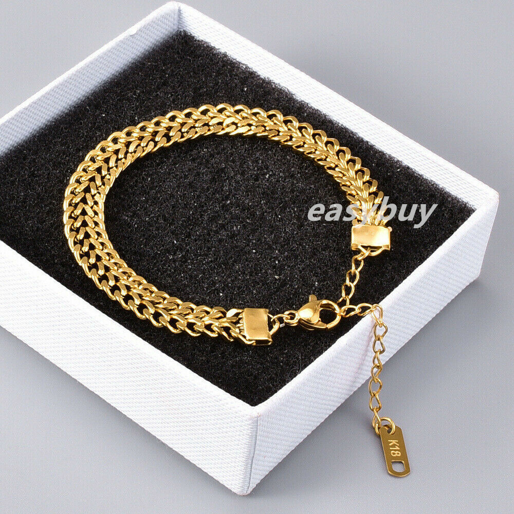 Woman 18K Gold Plated Stainless Steel Mesh Braided Chain Bracelet/Choker