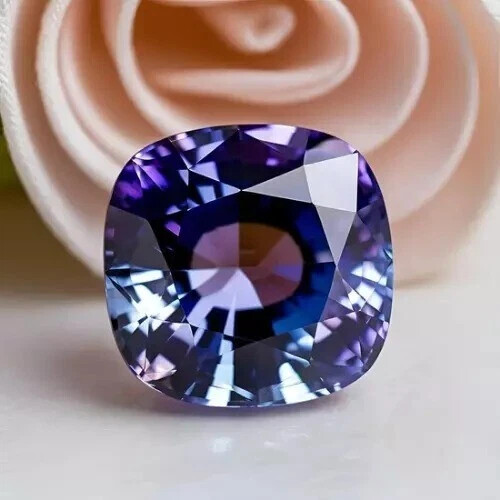 10 Ct+ Natural AA+ CERTIFIED Alexandrite Color Change Cushion Cut Loose Gemstone