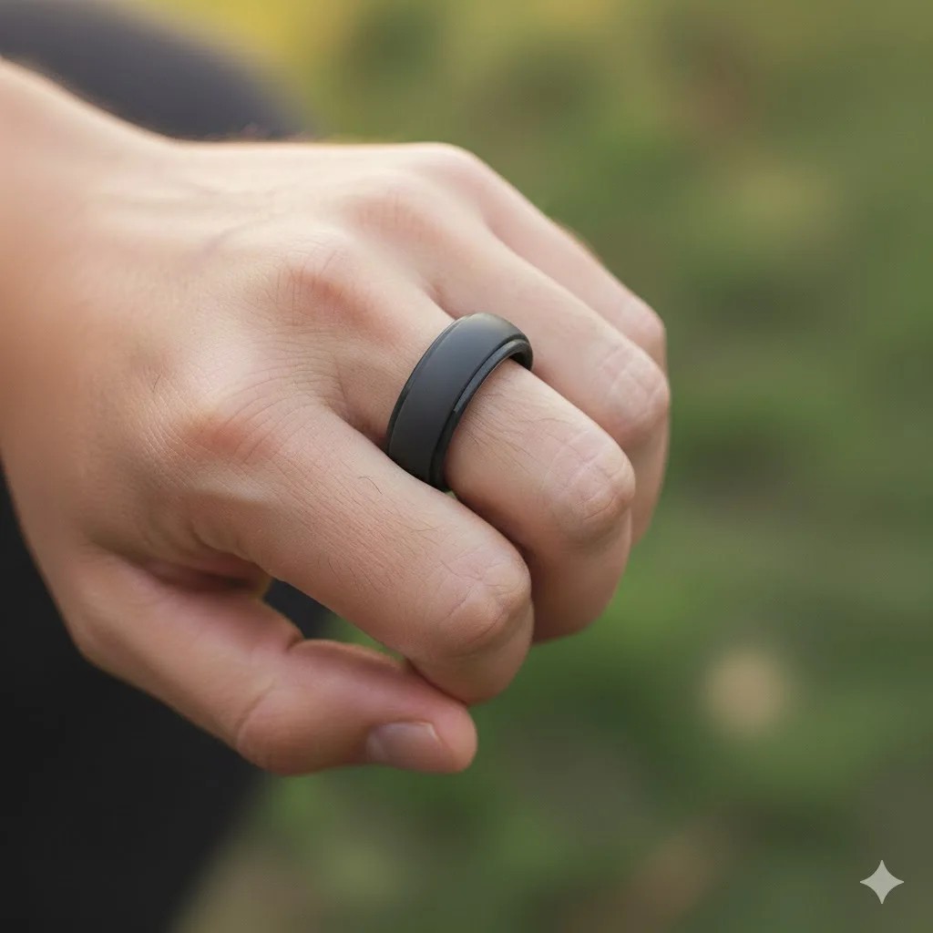 3-PK Silicone Flexible Wedding Ring Engagement Rubber Band Sport Gym Men Women