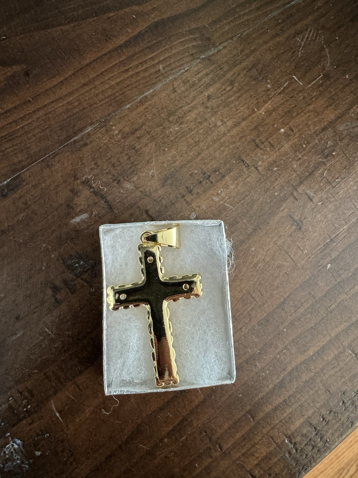 14k Gold Plated Over Silver Cross Pendant For Chain