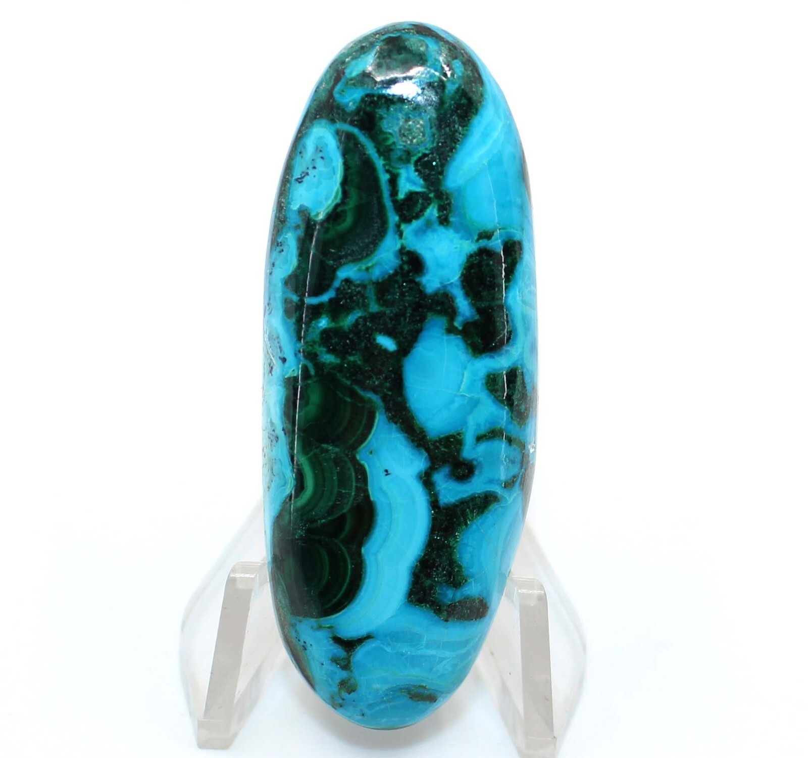 77.00 Cts. Natural Malachite Chrysocolla Oval Cabochon Loose Gemstone 52x20x7 mm