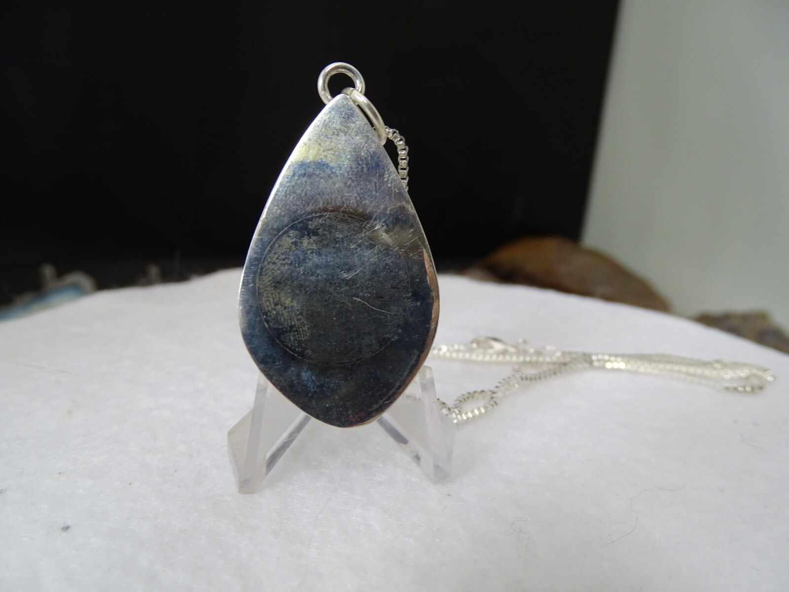 INSANE GORGEOUS HUBEI TURQUOISE PENDANT HANDCRAFTED SET IN STERLING SILVER