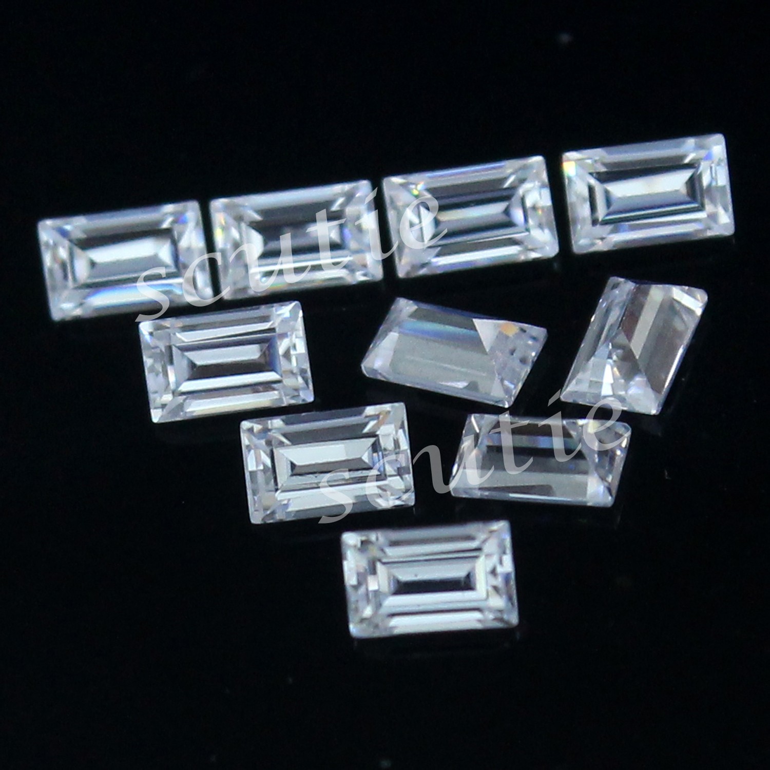 Natural DF Color VVS1 Excellent 1×2 MM Baguette White Clarity Diamond 10 Pcs Lot