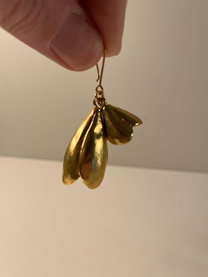 Zara Gold Bell Flower Statement Earrings