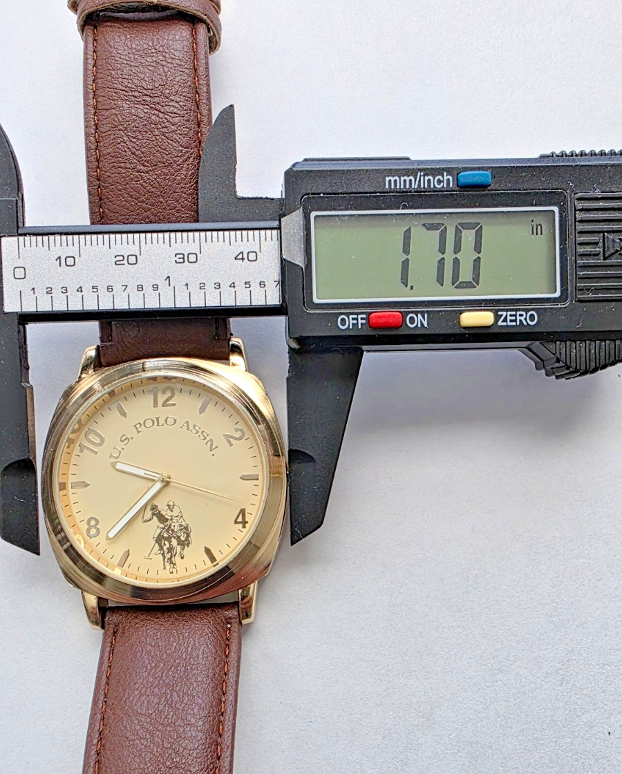 U.S. Polo Assn. Men’s Accutime Watch, Gold-Tone USC90053KL Size 7 1/2 Org Box