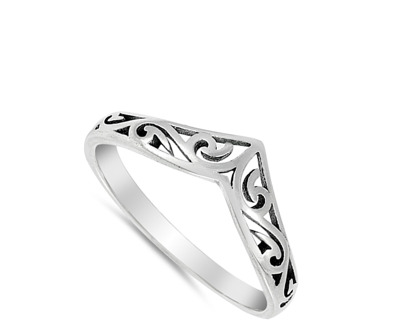 Filigree Celtic Chevron Thumb Ring 925 Sterling Silver Victorian Band Sizes 3-13
