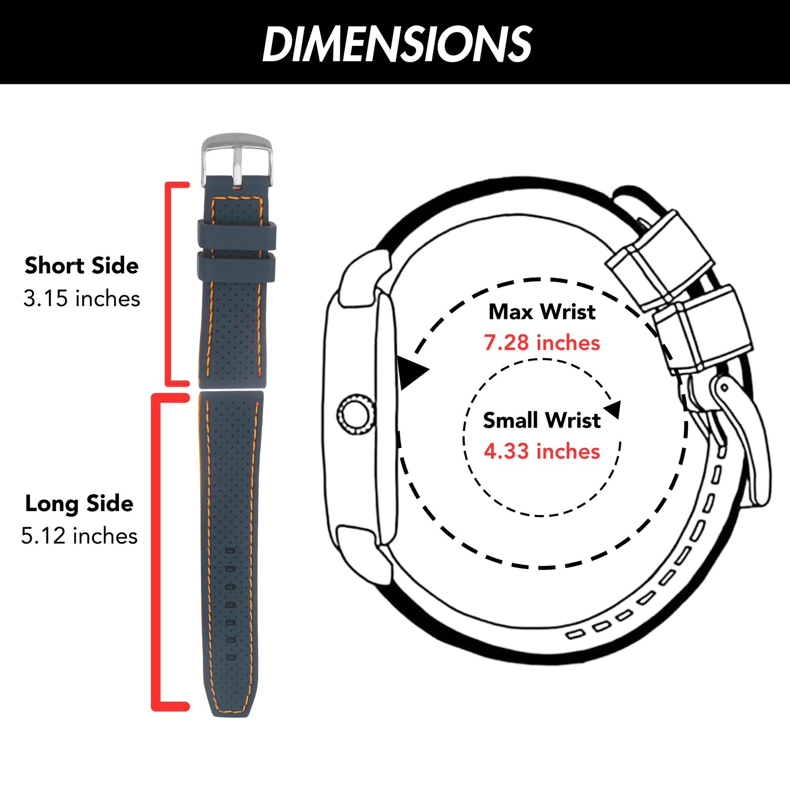 20mm Silicone Rally Strap Watch Band for Armand Nicolet JH9 Datum, MH2