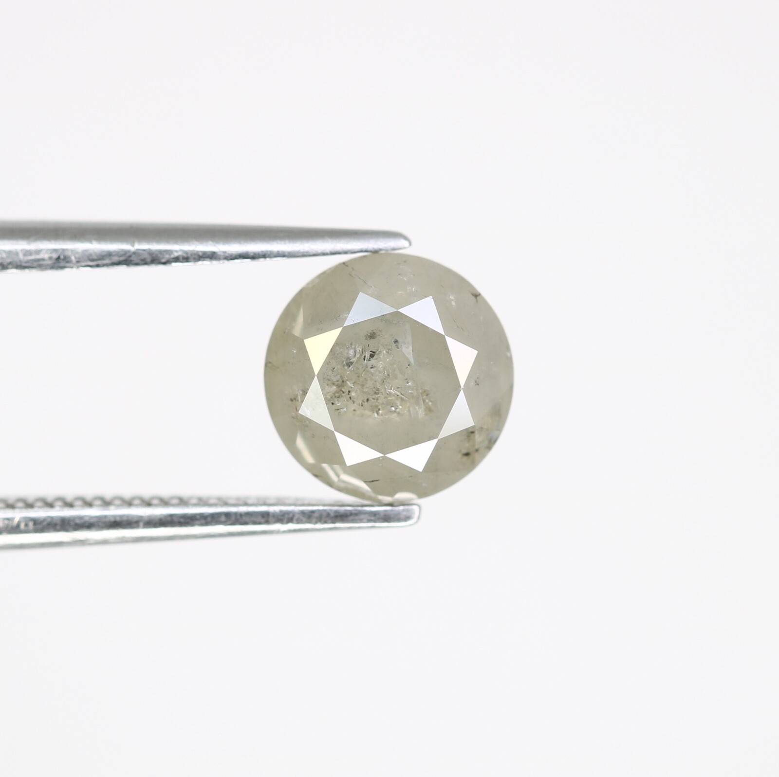 1.52 CT 6.70 MM Round Brilliant Cut Grey Natural Diamond For Engagement Ring