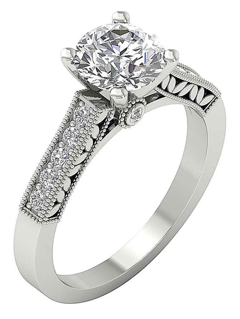 Solitaire Anniversary Ring I1 G 1.40 Ct Round Diamond 14K Yellow Gold 6.40 mm