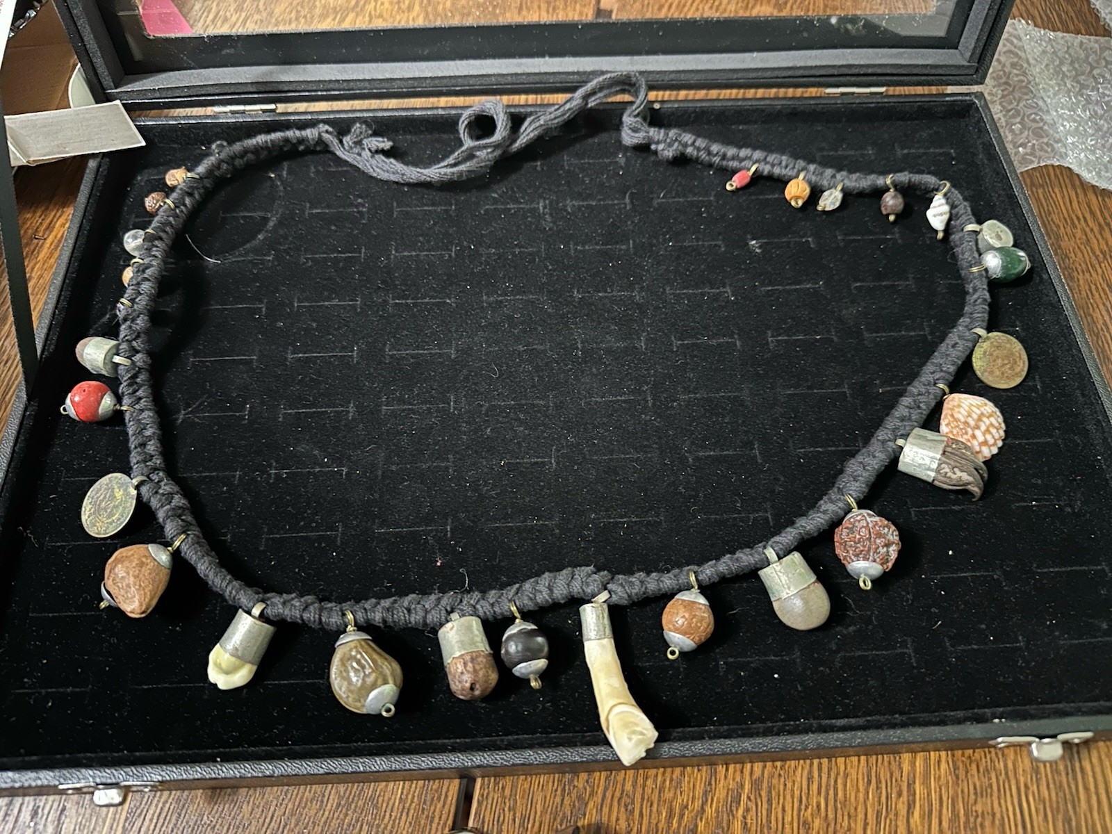 NEPAL or TIBETAN SHAMAN NECKLACE VARIED ITEMS TOOTH ATTACHED
