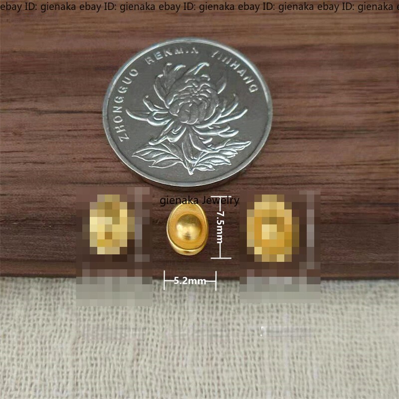 1pcs Real 999 24K Yellow Gold Women 3D Lucky Yuanbao Men Women Gift