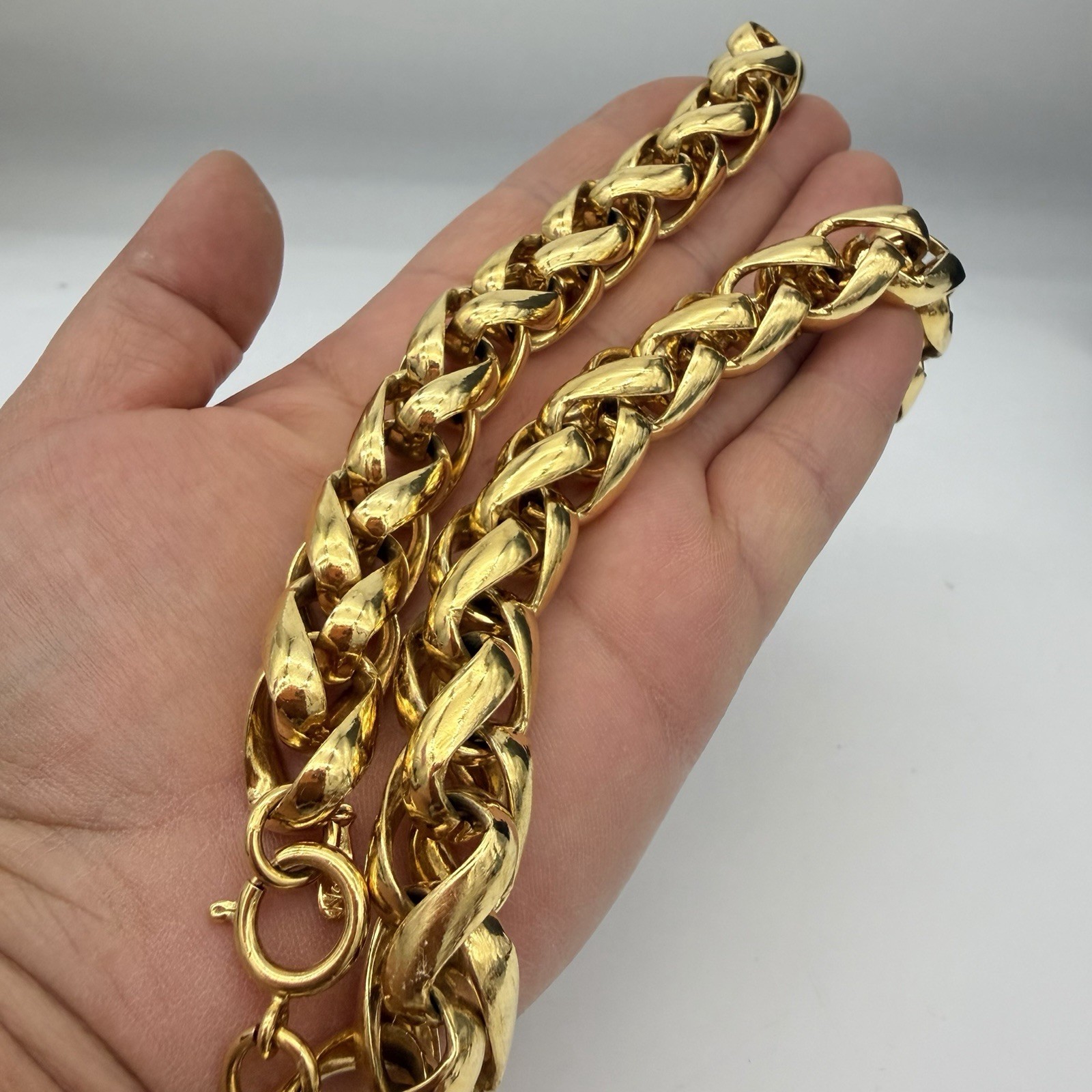 Vtg Napier Chunky Gold Tone Thick Heavy Rope Necklace 13.4 Mm Substantial 202 Gr