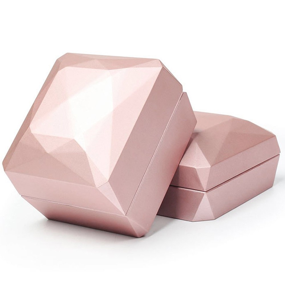 LED Lighted Ring Box Jewelry Gift Storage Case for Wedding Proposal Engagement