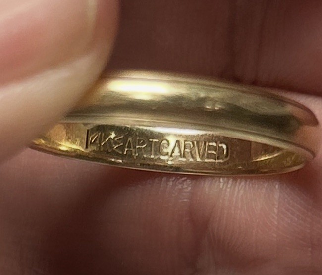 Vintage 14k ArtCarved Gold Band & Two-Tone Gold Ring Minimalist Wedding Set 8g