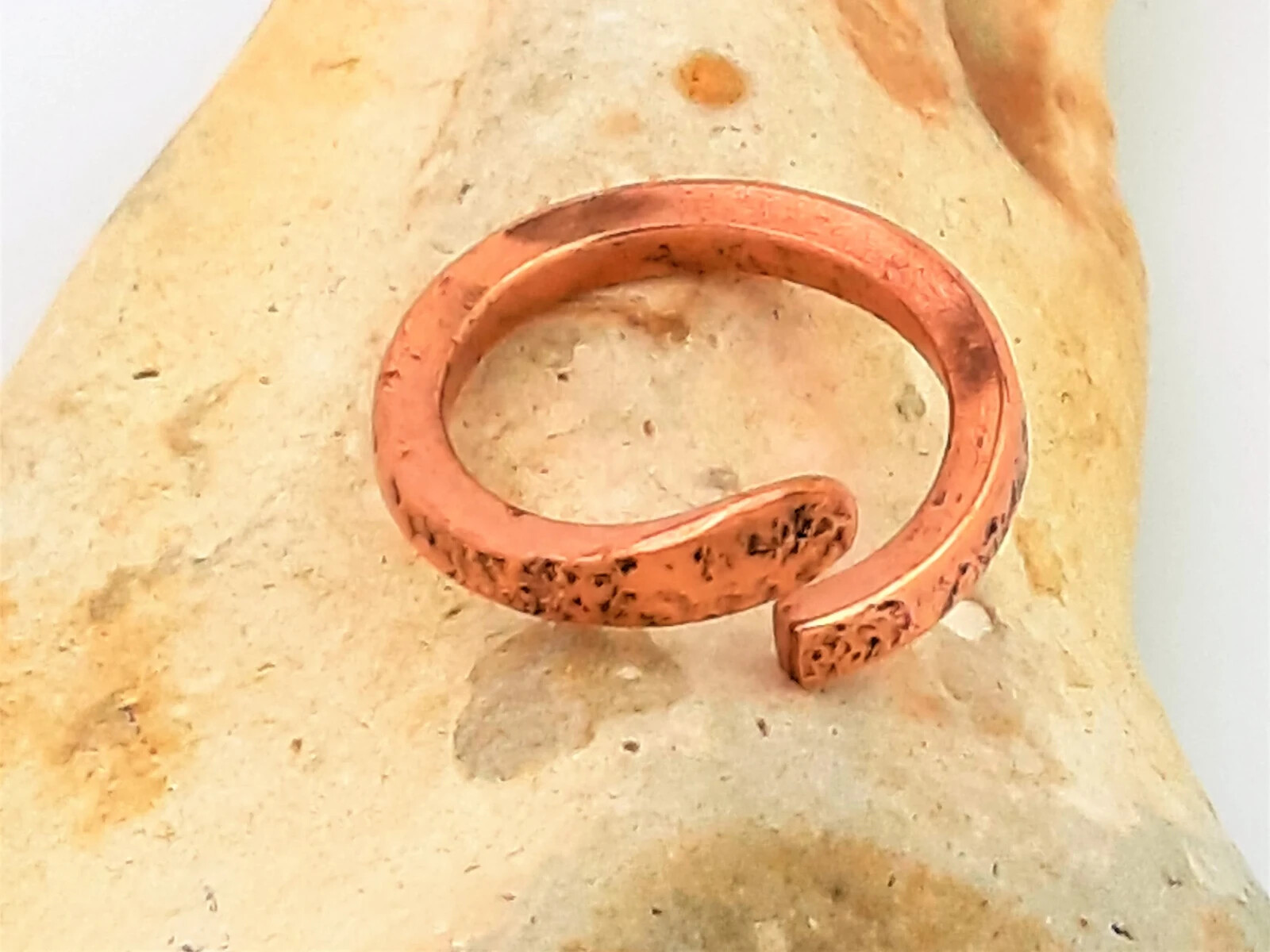 Solid pure copper adjustable ring, handmade ,free UK delivery, Unisex ring