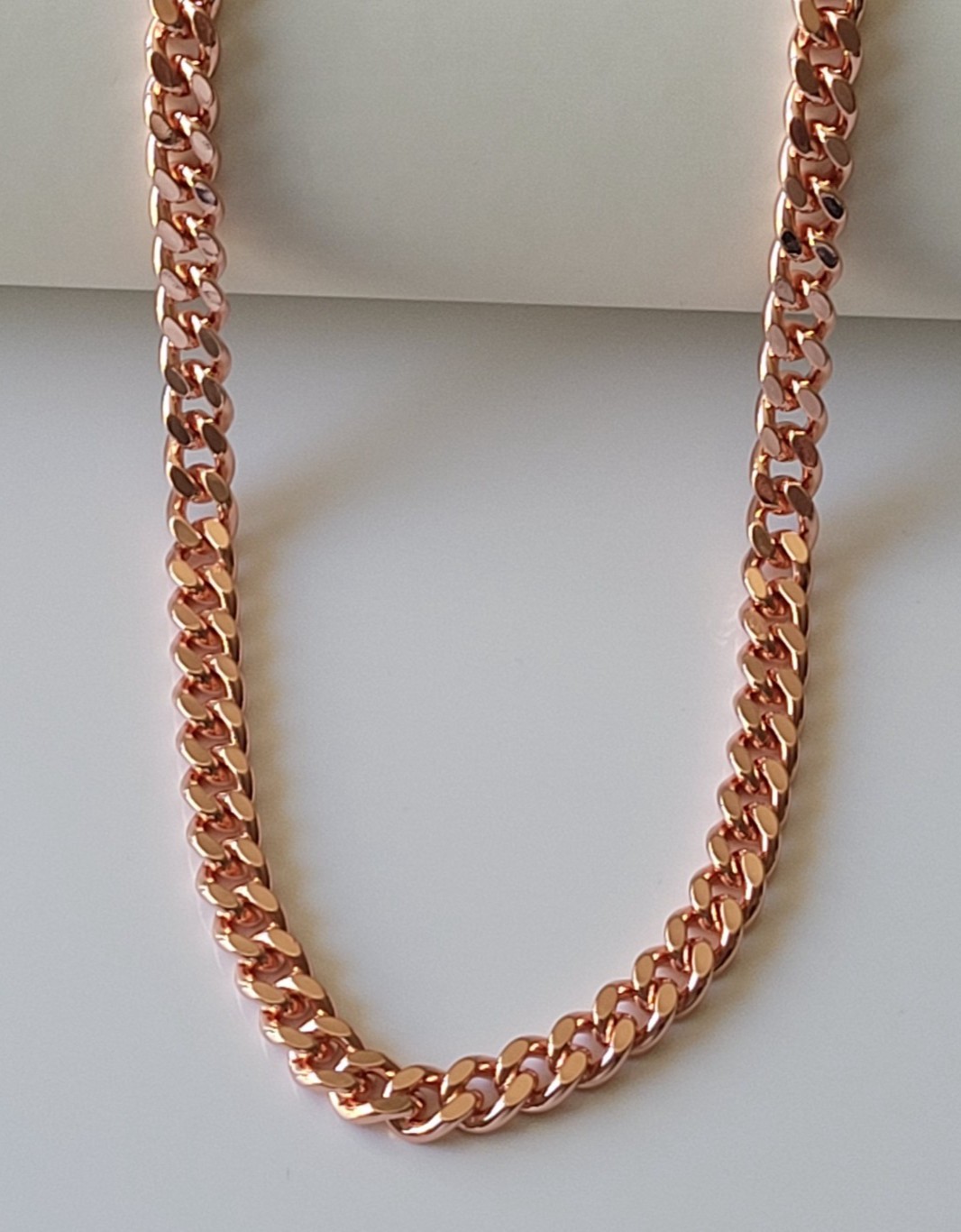 Pure Copper Cuban 12mm Chain Necklace Curb Link Arthritis Therapy 163gr Necklace