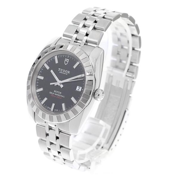 Tudor Heritage 21010 37mm SS Black Dial Automatic Date Watch #C8093