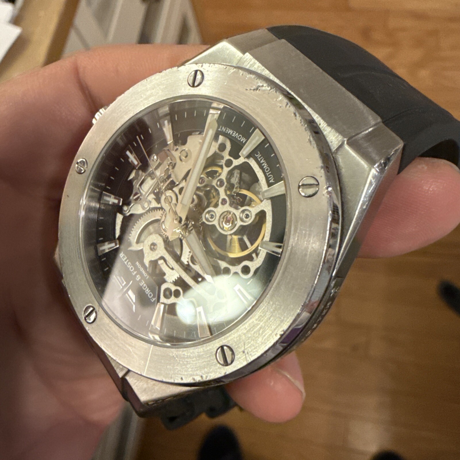 Forge And Foster Automatic 44mm Skeleton Men’s Watch Stainless Steel 316L Ghost