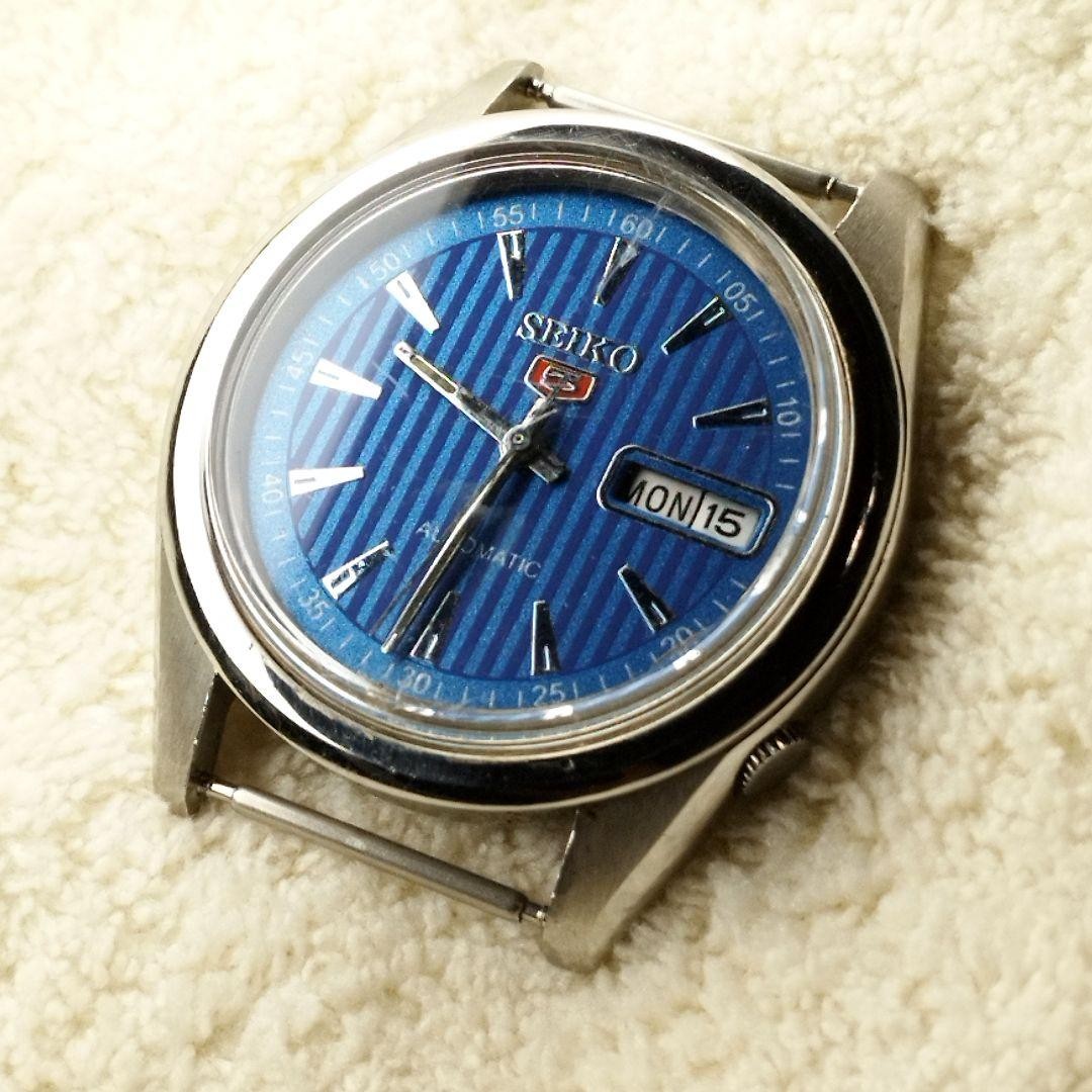Seiko 5 Automatic 6309-6450 Blue Dial Mens Watch For Parts Japan