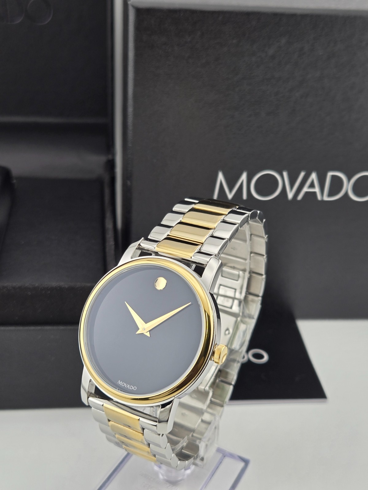 Movado Museum 2100016 Black Dial Two Tone Men’s Watch Refurbished