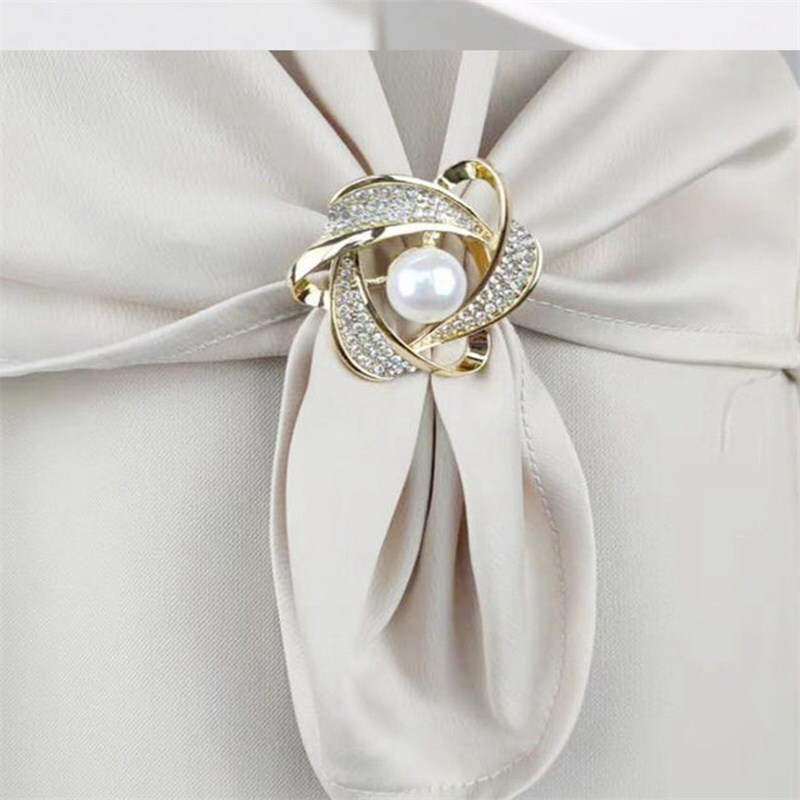 Scarf Pin Corsage Dual-Use Clothes Flower Brooch Fashion Silk Hem Accessories