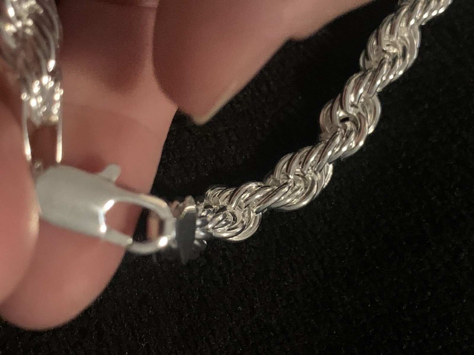 18k White Gold Filled 21” Rope Necklace 8mm