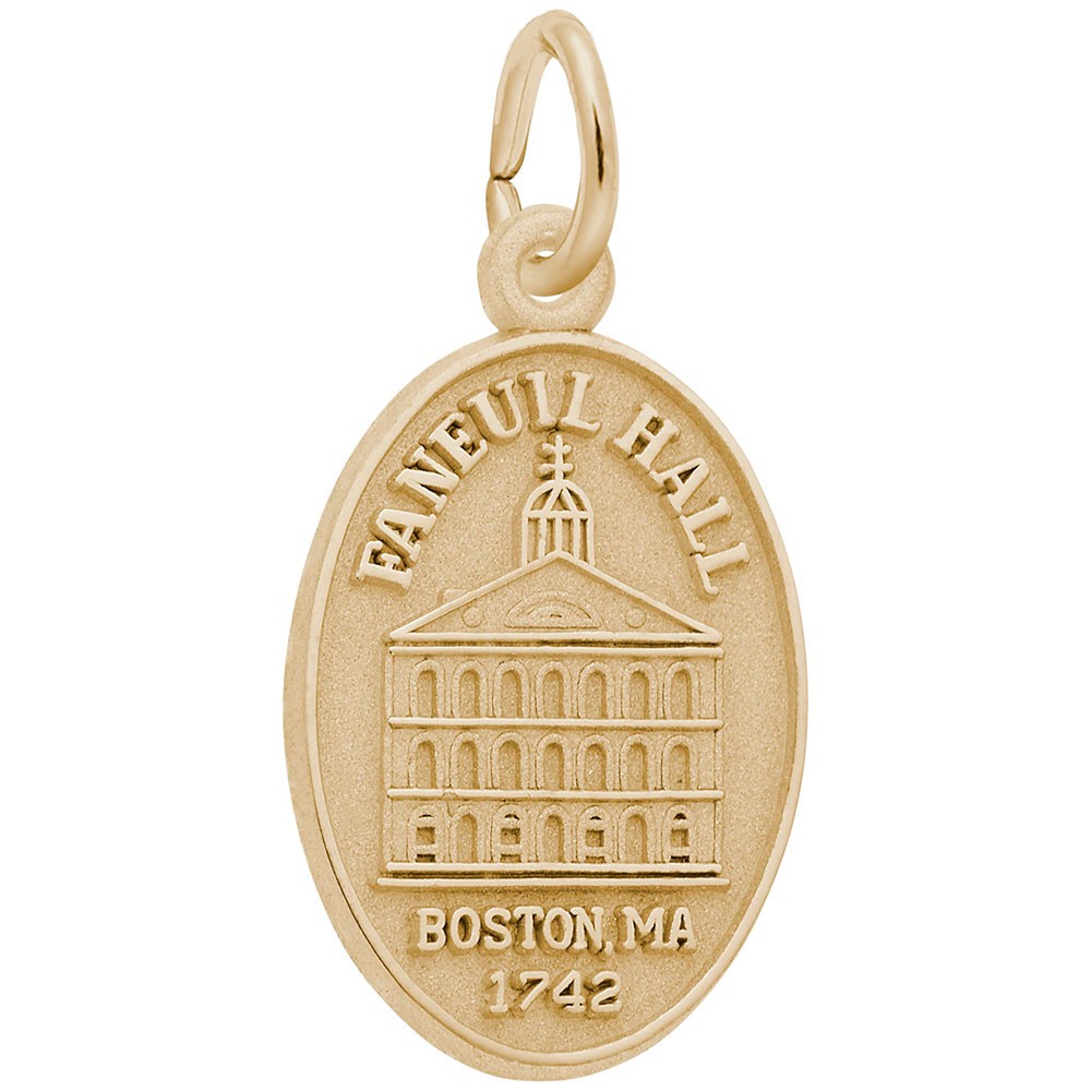 REMBRANDT CHARMS 14K Yellow Gold Faneuil Hall Oval Disc
