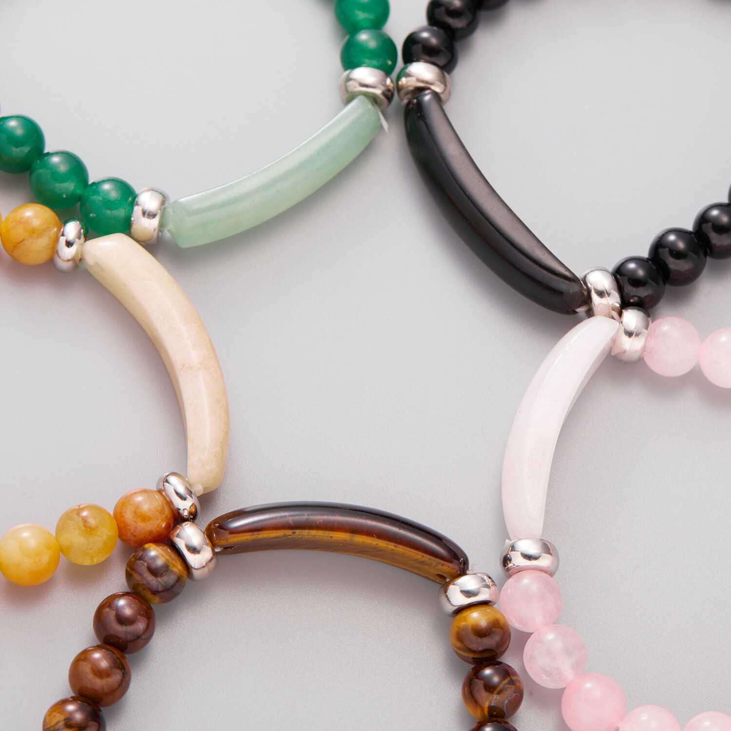 Natural Stone Tiger Eye Beaded Bracelet Elasticity Bangle Elegant Women Jewelry
