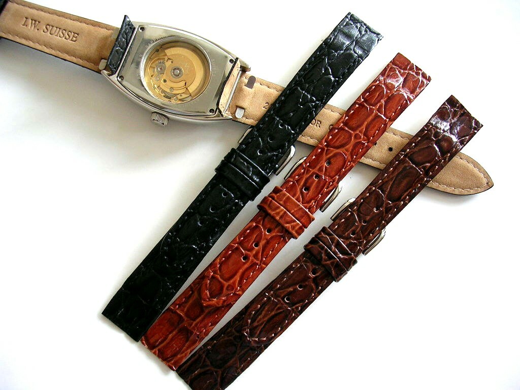 Open End Alligator Calf for Wire bar Lug watches band IW SUISSE 16 17 18 19 20mm