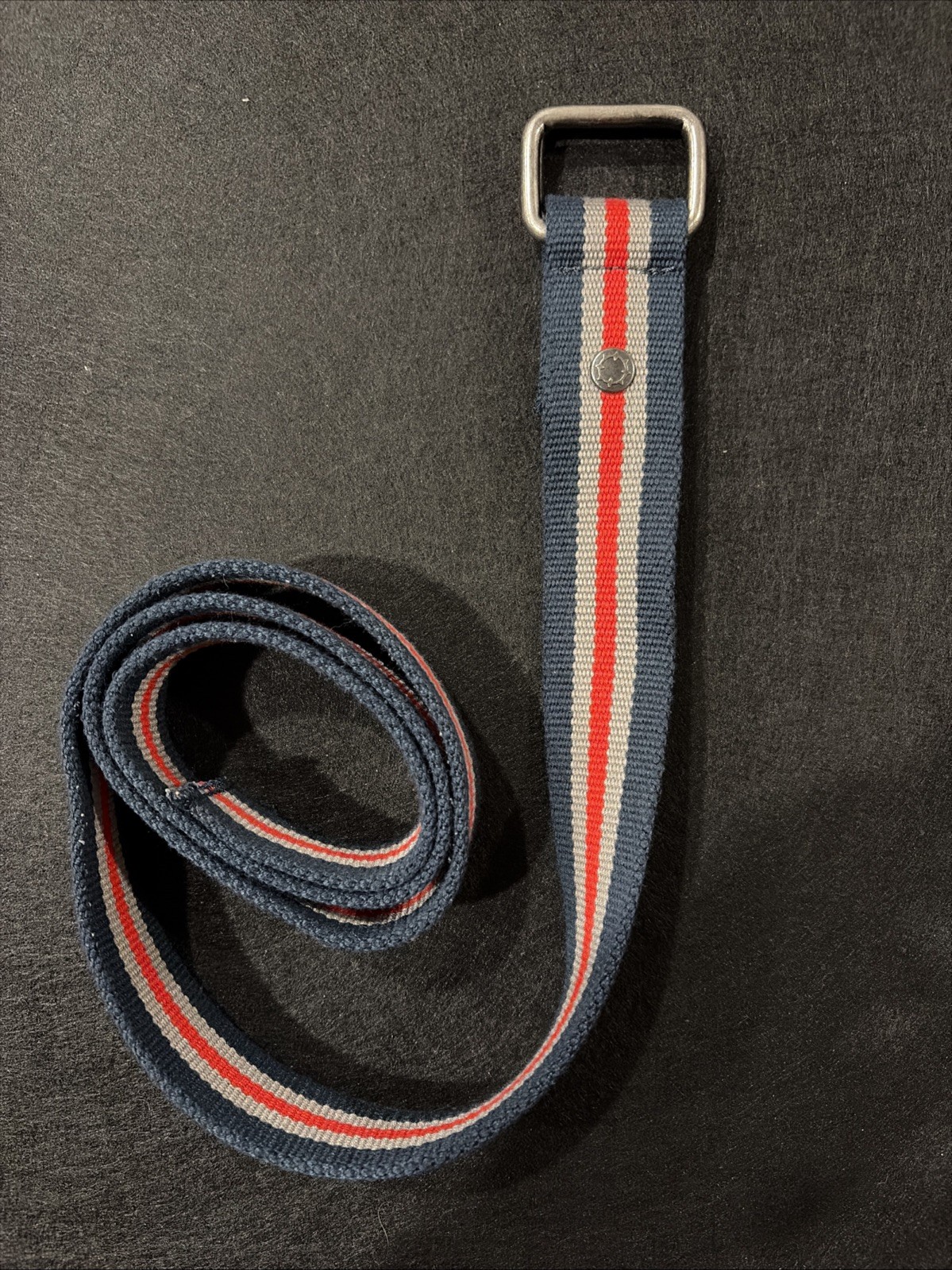 Vintage Hip Hop Y2k Striped Red/Navy/Grey M/L Belt Polyester 10deep Crooks LRG
