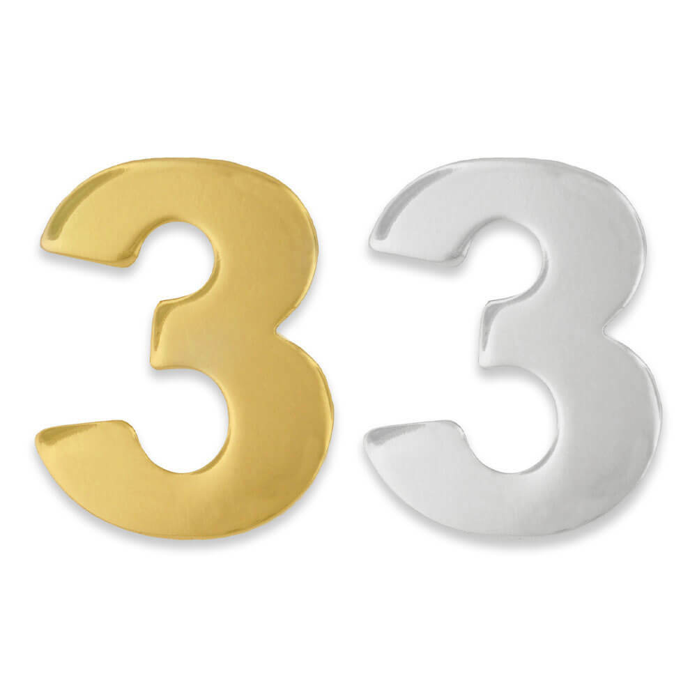 PinMarts Number Three 3 Lapel Pin Anniversary Birthday Number Jewelry