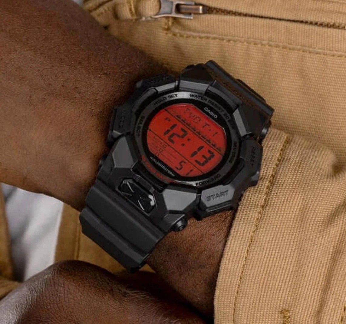 Casio G-Shock GD-010BBR-1D Red Digital Big Display Black Resin Men’s Sport Watch
