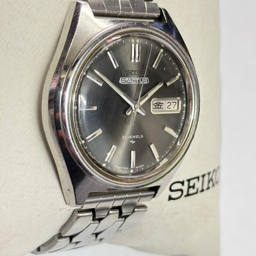 SEIKO 5 ACTUS Automatic Watch 21 Jewel Snow Black