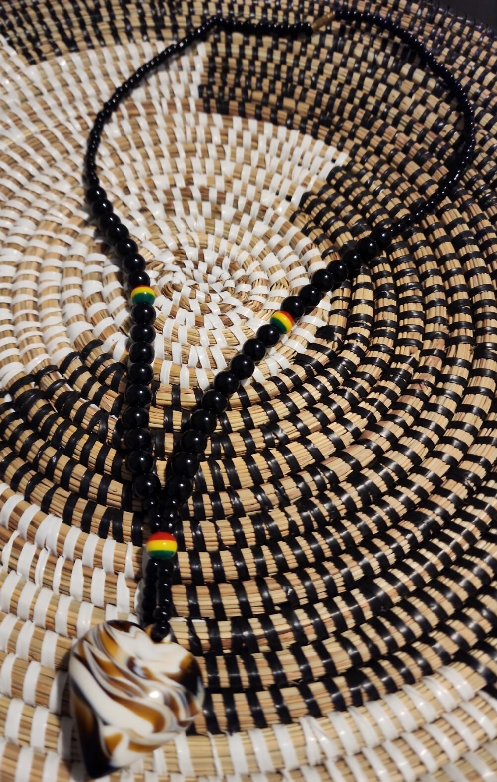 Handmade Beaded Necklace w/Pendant-14-15 in Model 8