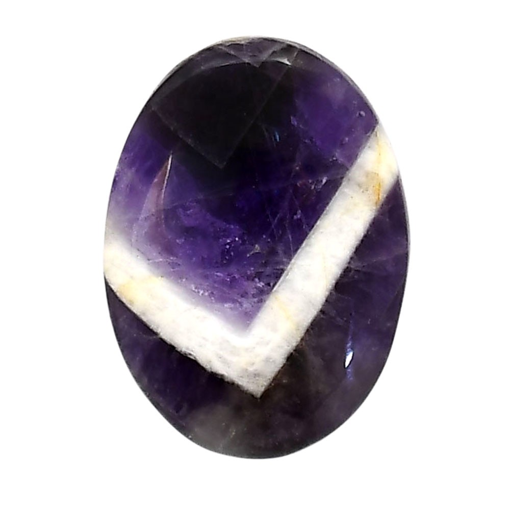 Natural Chevron Amethyst 20.1×27.8×6 mm Oval Shape Polished Gemstone LS12-05265