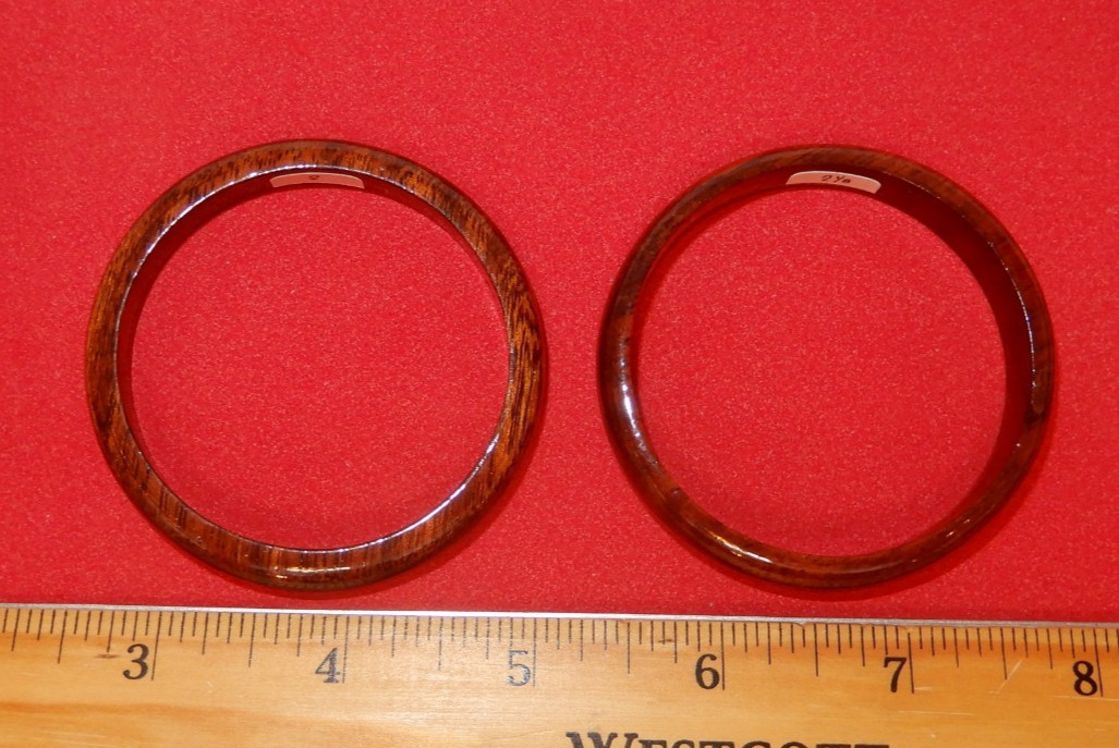 Koa Wood (2) Bangles for Child – 6 1/2 ” in diameter – 2 1/2 ” across