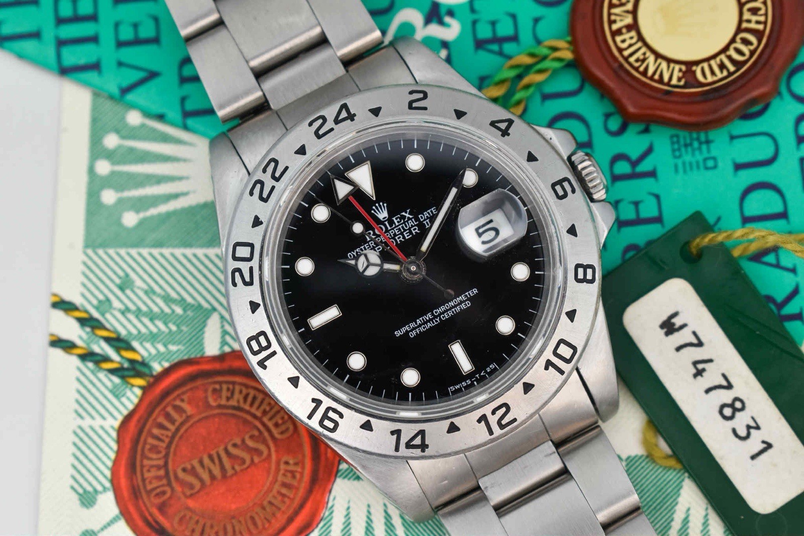 Rolex Explorer 16570 Silver Oyster Bracelet with Silver Bezel With Papers