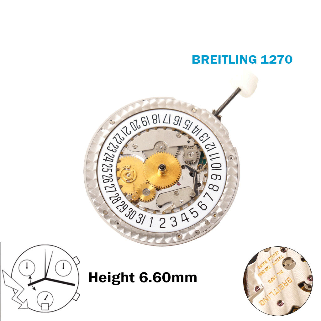 BREITLING ETA 1270 Electromechanical (Mecha‑Quartz) Movement-Disk At 6-H:6.60mm.