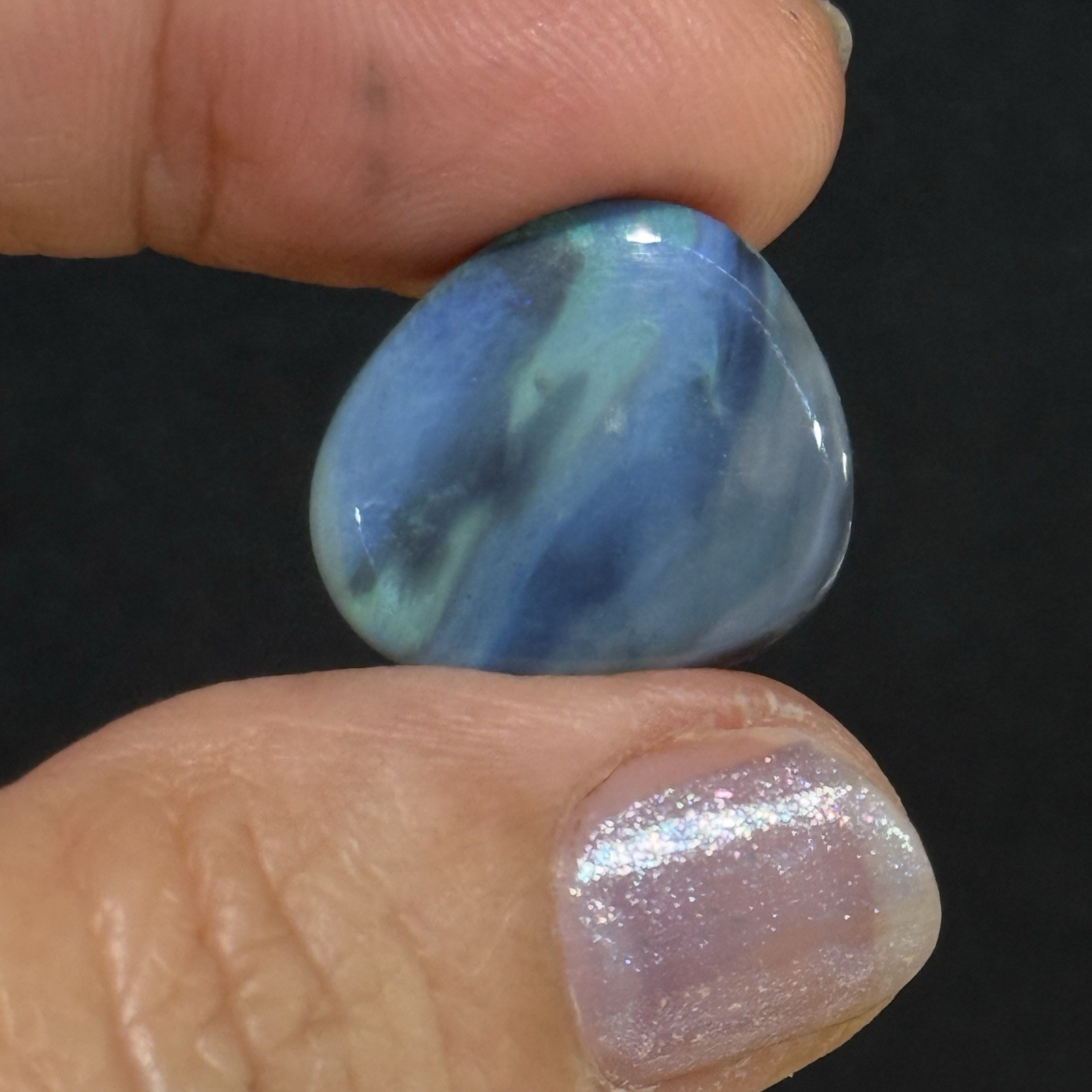 9.05ct 18.8×16.7×3.9mm Solid Picture Australian Black Opal Cabochon Loose Gem