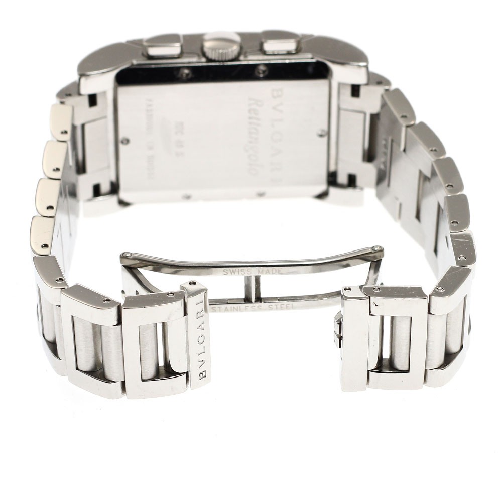 BVLGARI Rettangolo RTC49S Date Chronograph white Dial Quartz Men’s Watch_907083