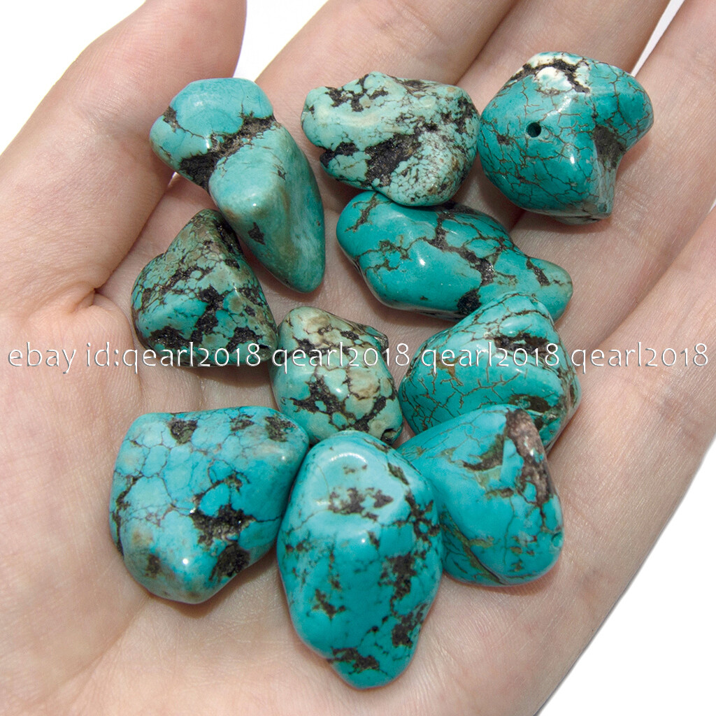 10 Pcs Natural Turquoise 18-30mm Irregular Freeform Nuggets Gems Loose Beads
