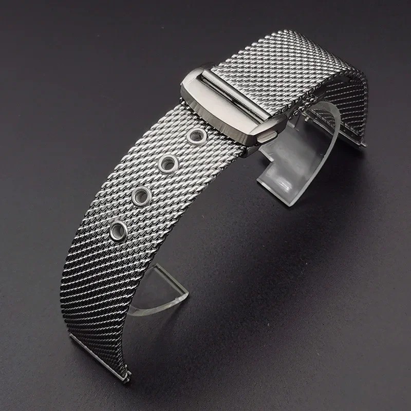 20mm Solid Stainless Steel Mesh Band For Omega Seamaster With 4 Spring Bars