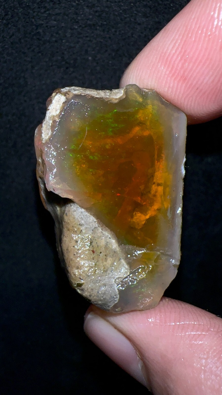 Multi Fire Opal Rough 128.50 Carat Natural Ethiopian Opal Raw Welo Opal Gemstone
