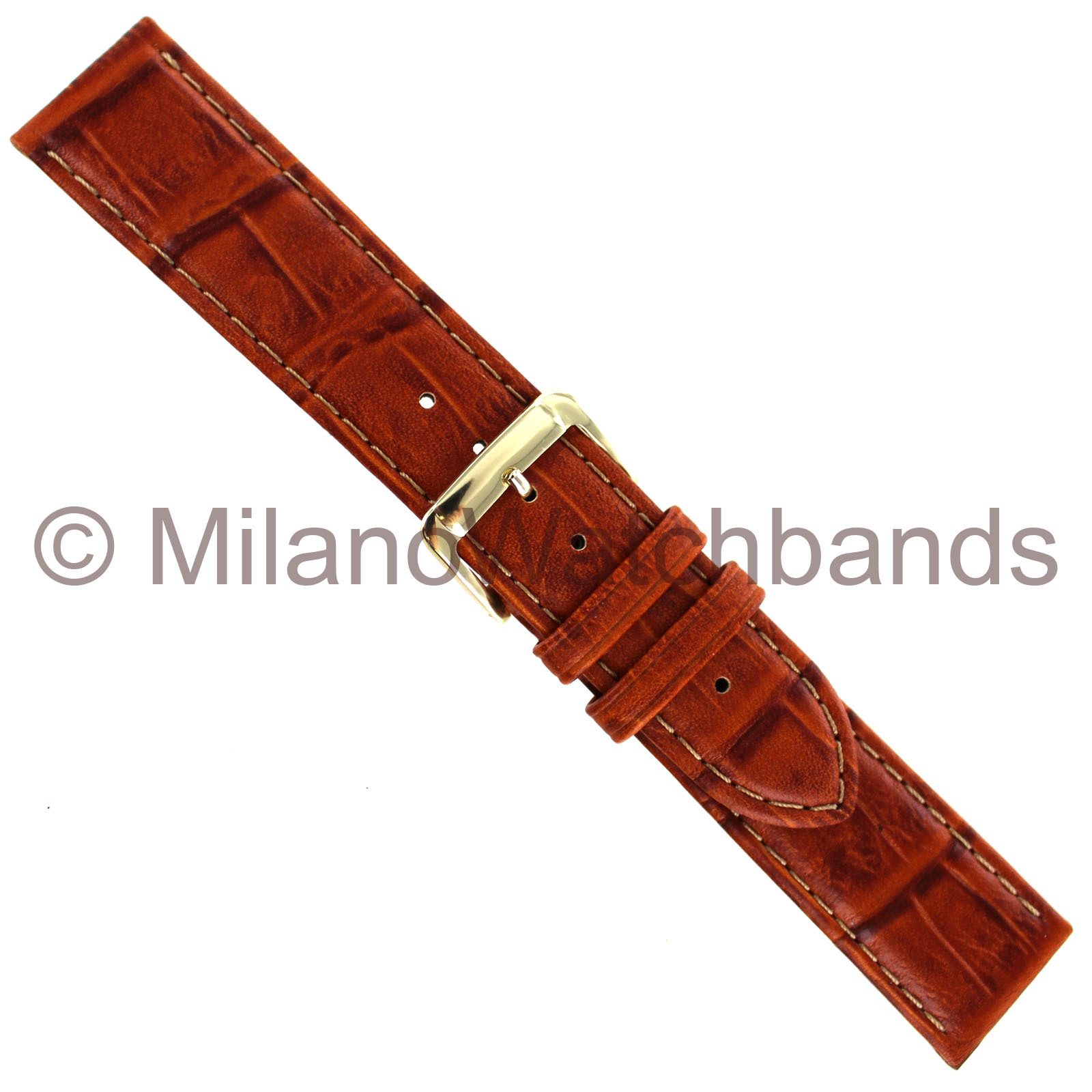 20mm Speidel Honey Tan Genuine Leather Wild Croco Grain Mens Watch Band 520 730