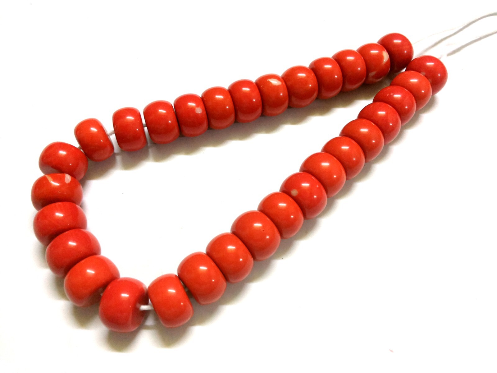 1 Strand Coral Rondelle Smooth 17-18mm Gemstone Coral Loose Beads 10″inch C4