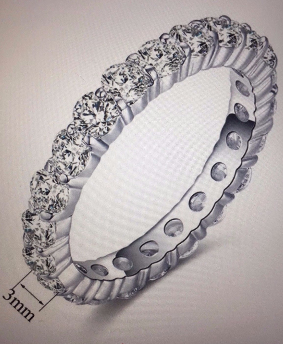 Eternity Ring Silver Color Single Row Womens Size 9