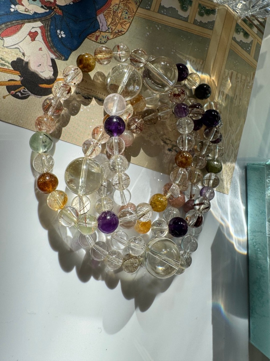 MultiGemstone Quartz Crystal Vibrant Energy and Harmony
